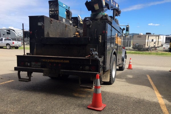 Peterson Field Service Vehicle Parked with Cones
